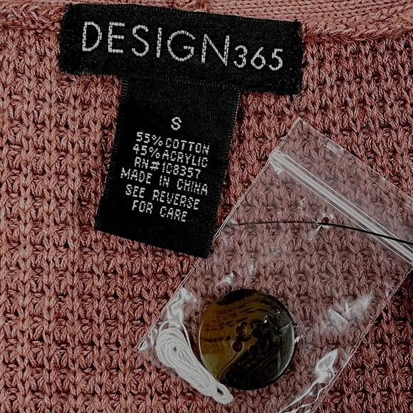 Design 365 Nordstrom Waffle-Knit Cardigan Sz S New Button Front Tie-Dye Brown - Picture 7 of 10